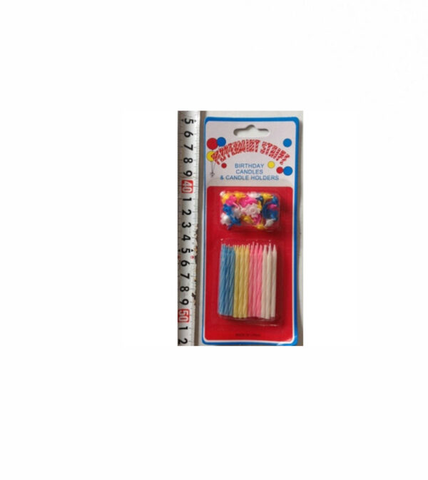 Свечи для торта 6см 24шт, витые на блистере 039055 1/24